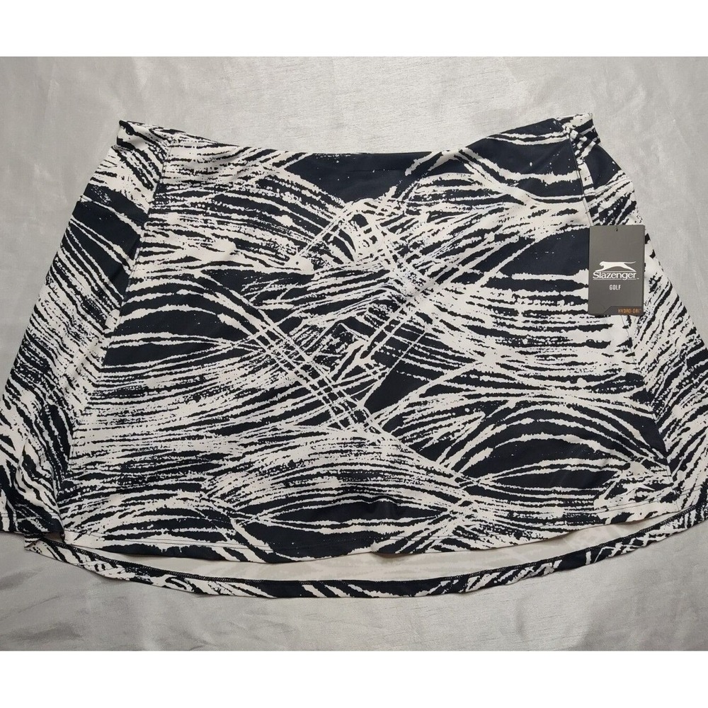 Slazenger Women Size 2XL Ink Blot Black 16" Golf Flounce Skort NEW
